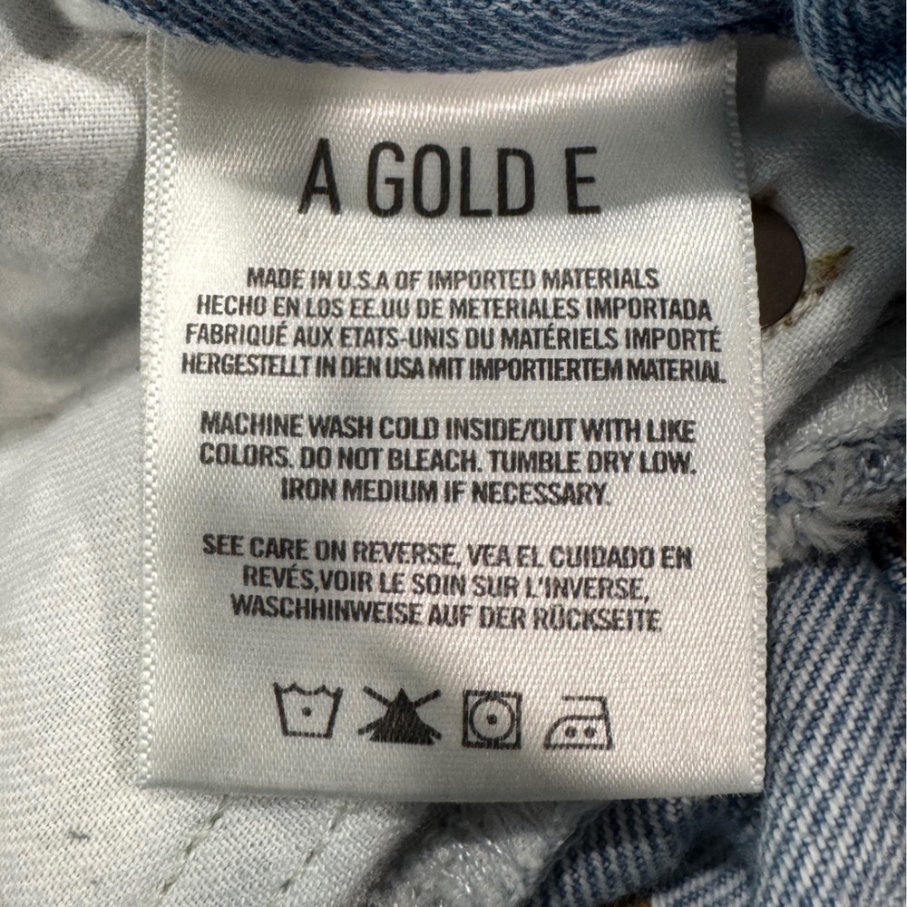AGOLDE Lettuce Waistband Jean Light Wash Organic Cotton Straight Leg size 26 - Picture 9 of 11